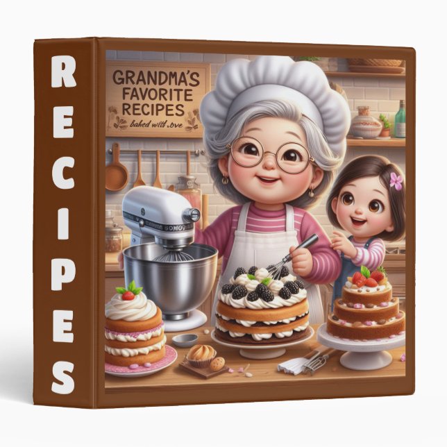 Grandma's Favorite Recipes 3 Ring 3 Ring Binder (Front/Spine)