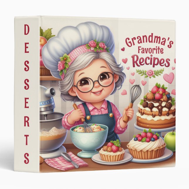Grandma's Favorite Recipes 3 Ring Binder (Front/Spine)