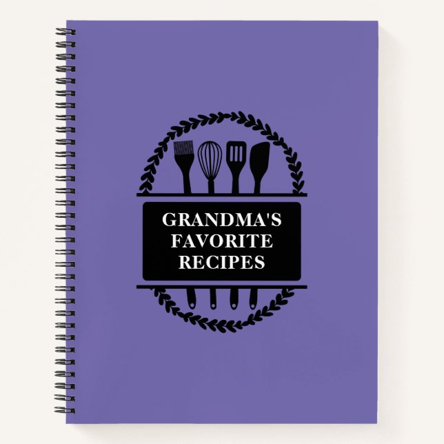 Grandma's Favorite Recipes Baking Cooking Recipe Notebook (Front)