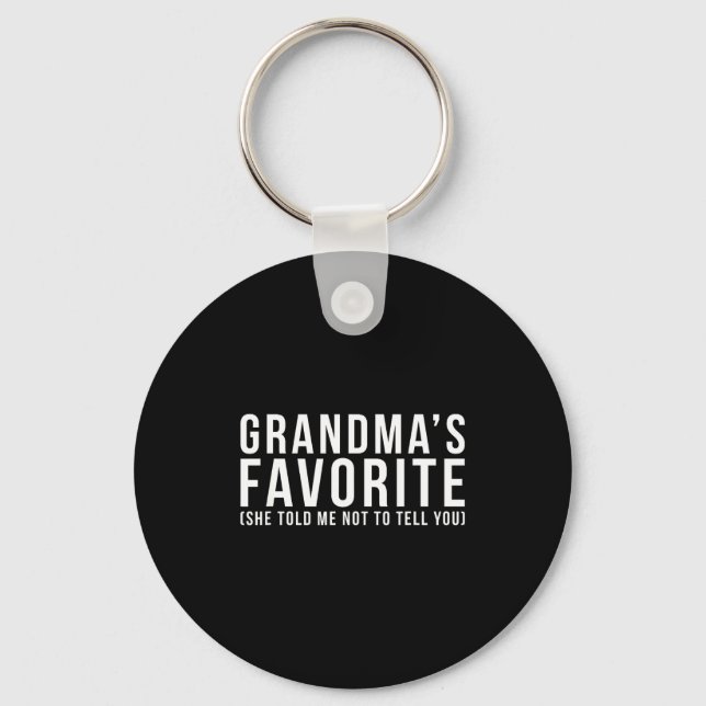 Grandma's Favorite T, Grandson Or Granddaughter  Keychain (Front)