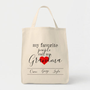Grandma's favorite Tote (personalized with 3names) Bag
