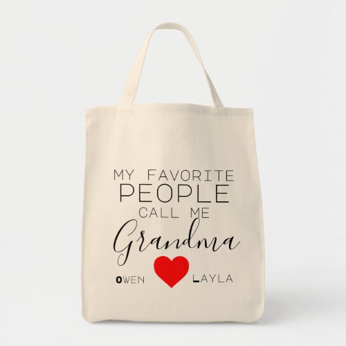 Grandmas favorite Tote personalized with names