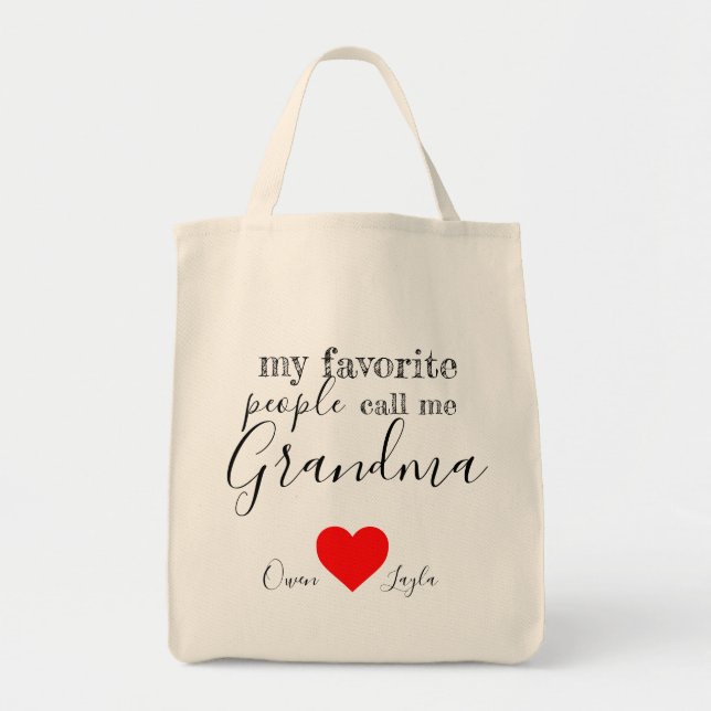 Grandma's favorite Tote (personalized with names) Bag (Front)