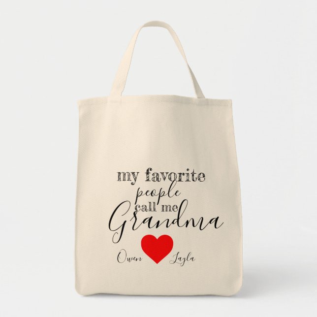 Grandma's favorite Tote (personalized with names) Bag (Front)