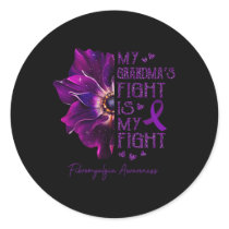 Grandmas Fight Is My Fight Anemone Fibromyalgia Aw Classic Round Sticker