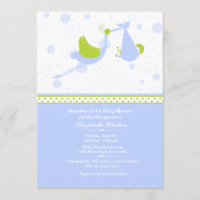 Grandma's First (Blue) Baby Shower Invitation