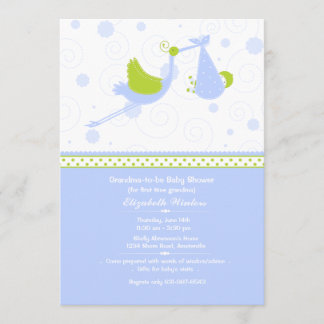 Grandma's First (Blue) Baby Shower Invitation