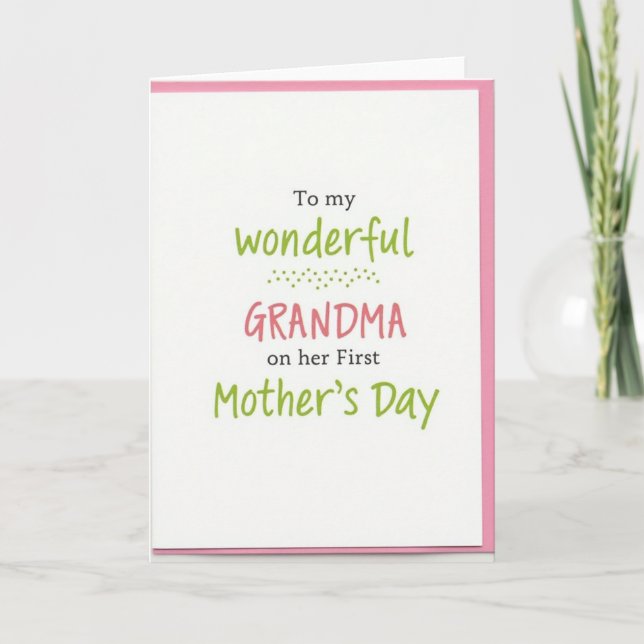 Grandmas First Day Wishes Card (Front)