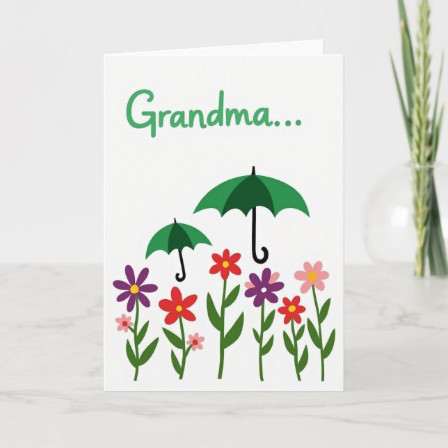 Grandmas Floral Love Card (Front)