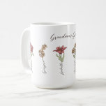 Grandma's Flower Garden 6 Grandkids Name Floral Coffee Mug<br><div class="desc">This Grandma's Garden Flower and Grandkids Name custom design is a delightful blend of vintage charm and personalized warmth. It is the perfect addition to any grandmother's haven, bringing the beauty of a botanical garden right into her home. Featuring a stunning vintage flower illustration that captures the essence of grandma's...</div>