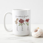 Grandma's Garden Flower 3 Grandkids Name Floral Coffee Mug<br><div class="desc">This Grandma's Garden Flower and Grandkids Name custom design is a delightful blend of vintage charm and personalized warmth. It is the perfect addition to any grandmother's haven, bringing the beauty of a botanical garden right into her home. Featuring a stunning vintage flower illustration that captures the essence of grandma's...</div>