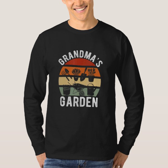 Grandma's Garden Gardening Tools Flowering Plant G T-Shirt (Front)