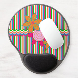 Grandmas Garden Stripes Gel Mousepad