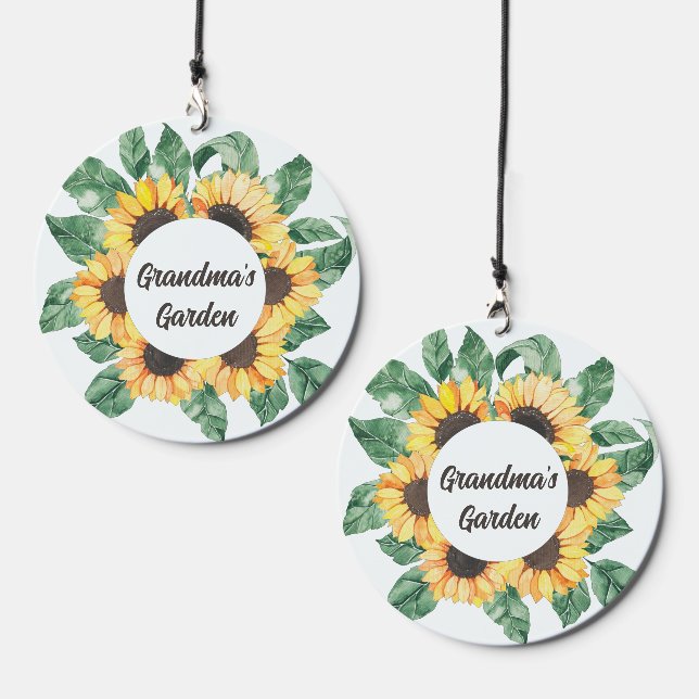 Grandma's Garden Sunflower Wind Chime (Front & Back)