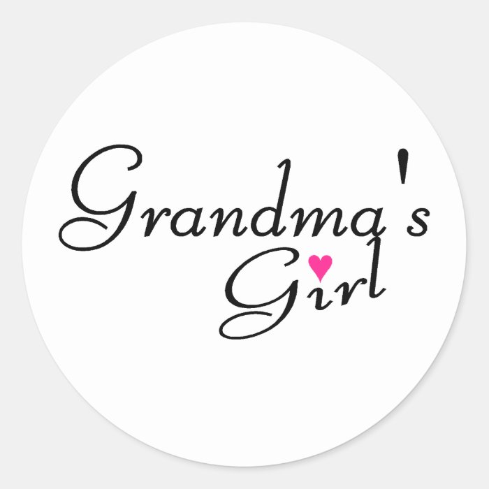 Grandmas Girl Round Sticker