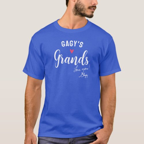 Grandmas Grandchildren Heart Custom Names Text  T_Shirt