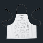 Grandmas Helper Kitchen Cooking Baking Monogram Apron<br><div class="desc">Personalized with child's name. A delightful apron just for Grandma's little helper !. Fun design of novelty kitchen cooking utensils. Modern typography with cooking or baking quote "Where Everything Is Made With Love". The perfect apron for your favorite baker,  cook or chef.</div>
