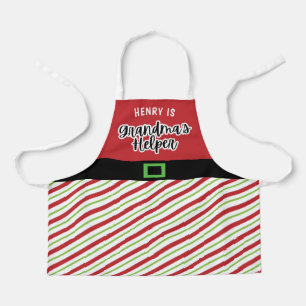 Grandma's Helper Red and Green Christmas Apron