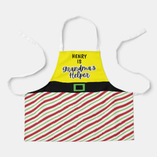 Grandma's Helper Red and Green Christmas Apron