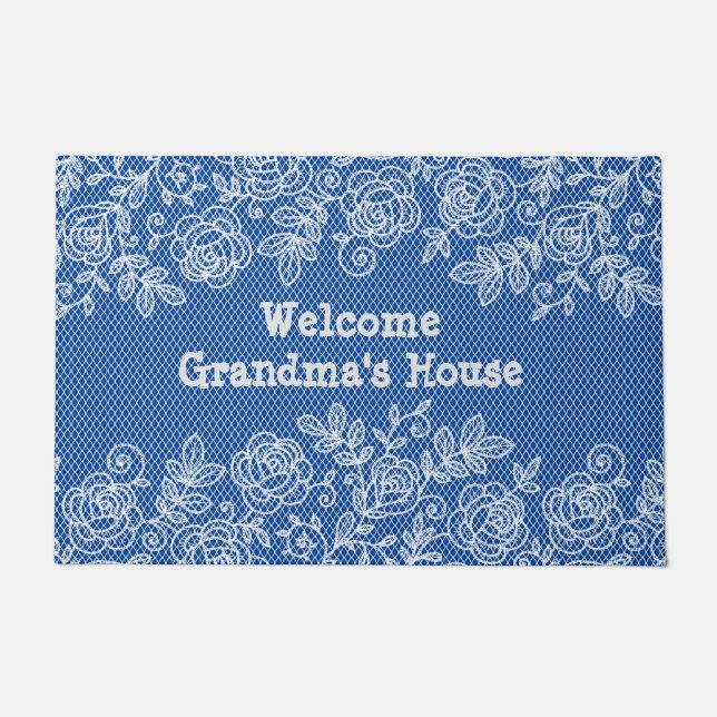 Grandmas House Lace Personalize Doormat (Front)
