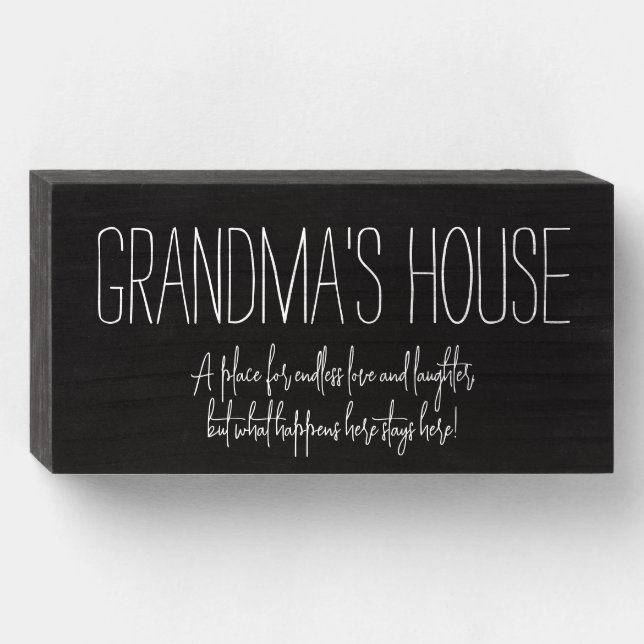 "Grandma's House" Wood Box Sign (Front Horizontal)