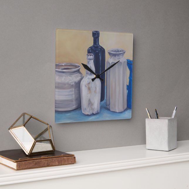 Grandma's Jars  Square Wall Clock (Office)