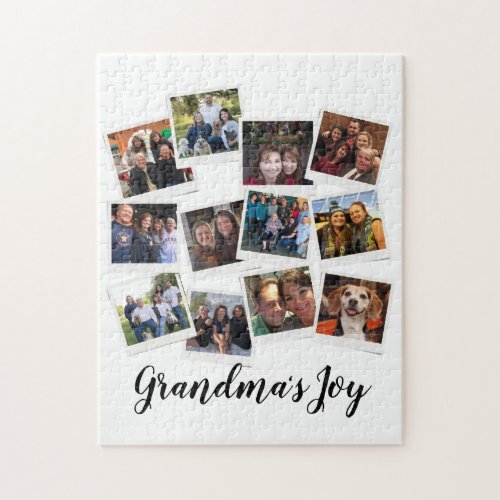 Grandmas Joy Photo Frame Collage Modern Trendy Jigsaw Puzzle