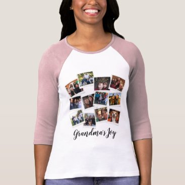 Grandma's Joy Photo Frame Collage Modern Trendy T-Shirt