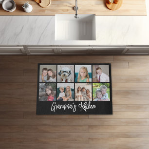 Grandma's Kitchen - 8 Photo Collage - Black Custom Rug
