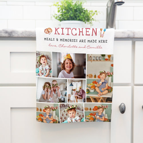 Personalized Kitchen Dish Towel with Pictures - Kitchen Gifts for Mom 