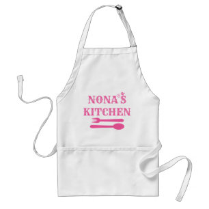 Grandma's Kitchen Apron, Baking Kitchen Chef Pink Adult Apron
