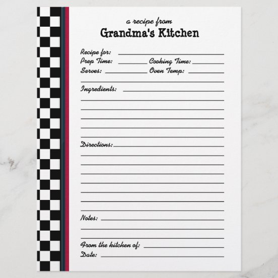 Grandmas Kitchen Checkered Red Accent Recipe Page R99b2fd5489b6426faa0dde8ede69ee8f B29cq 552 