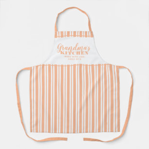 Grandma's Kitchen Custom Modern Cute Peach Orange Apron