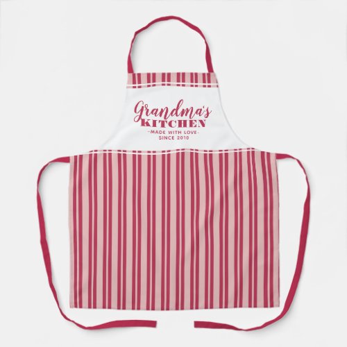 Grandmas Kitchen Custom Modern Magenta Red Pink Apron