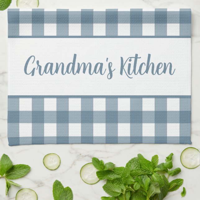 Grandma's Kitchen Gingham Plaid  Towel (Folded)