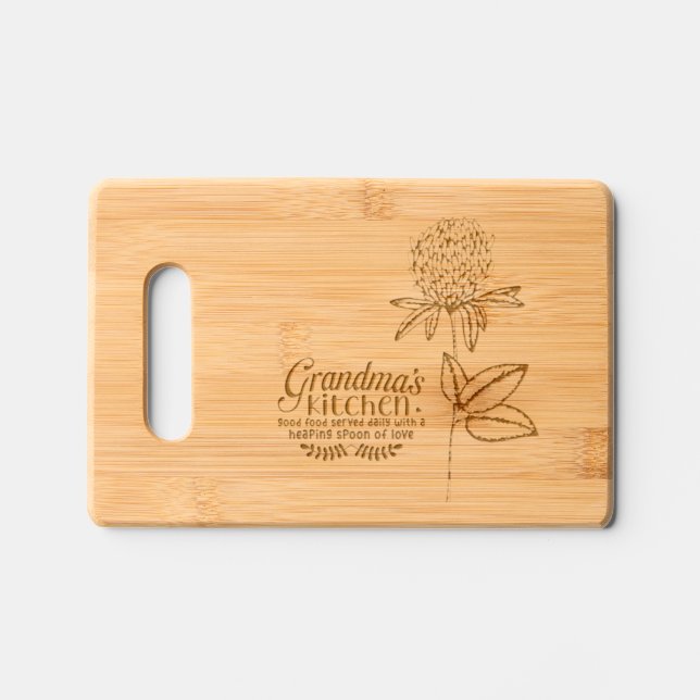 Grandma's Kitchen Good Food Served Daily Engraved Cutting Board (Front)