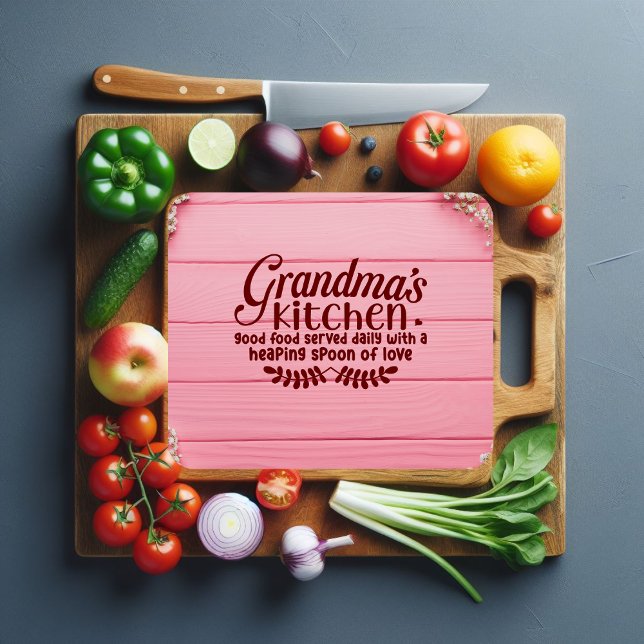Grandmas Kitchen Good Food Served Daily with Love Cutting Board (Creator Uploaded)