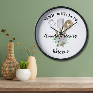 Grandma's Kitchen   Made With Love Personalized Clock