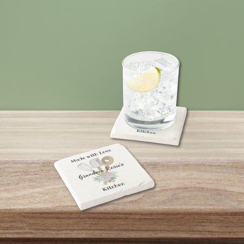 Grandmas Kitchen  Made With Love Personalized Stone Coaster