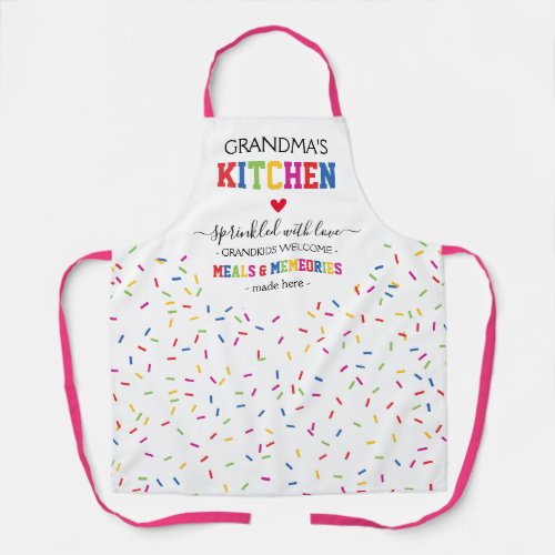 Grandmas Kitchen Meals  Memories Sprinkles Apron