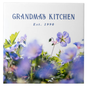 Grandma's Kitchen Personalized Wildflower Ceramic  Tile