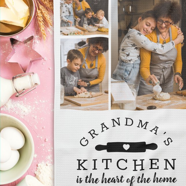 Grandma's Kitchen Photo Collage Gift Kitchen Towel (Creator Uploaded)