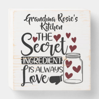 Grandma's Kitchen | Secret Ingredient is Love Wooden Box Sign