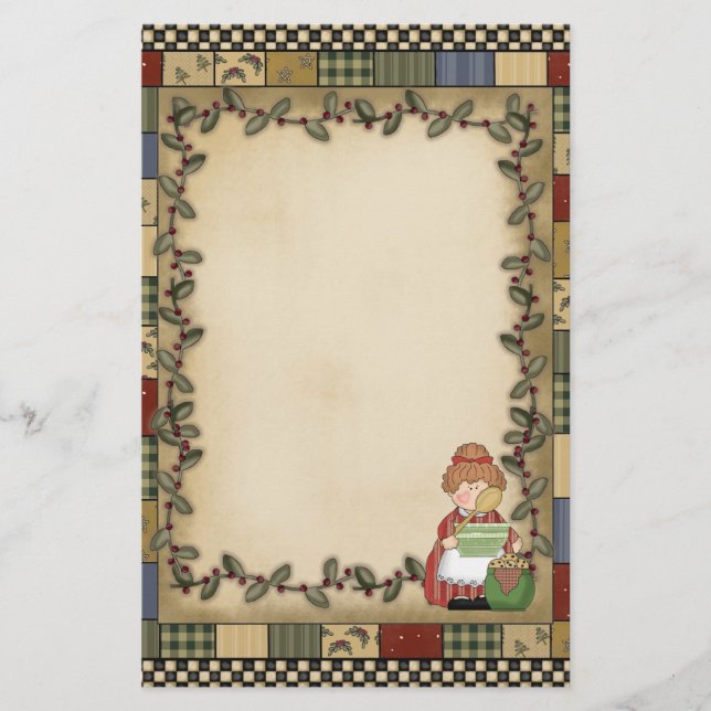 Grandma's Kitchen Stationary cartoon fun Stationery (Front)