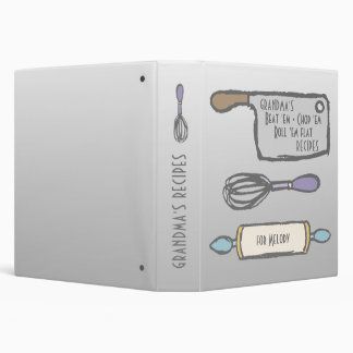 Grandma's Kitchen Tools Recipes 3 Ring Binder