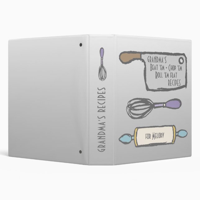 Grandma's Kitchen Tools Recipes 3 Ring Binder (Background)