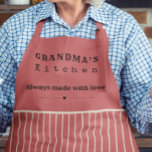 Grandma's Kitchen Vintage Stripe Customizable Apron<br><div class="desc">Grandma's Kitchen Vintage Stripe Customizable Apron
Cute Vintage Stripe apron with customizable text. "Grandma" can be changed to any name you like!</div>