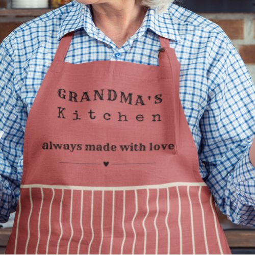 Grandmas Kitchen Vintage Stripe Customizable Apron