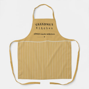 Grandma's Kitchen Vintage Stripe Customizable Apron