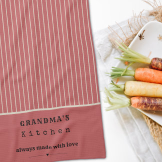 Grandma's Kitchen Vintage Stripe Customizable Towel